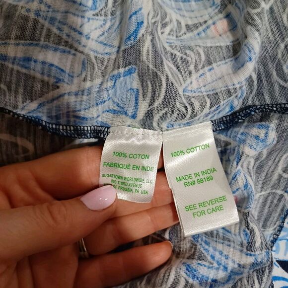 Lilly Pulitzer Low Tide Navy Blue Sails and Stripes Dev Tank Top Size XS - Picture 7 of 8